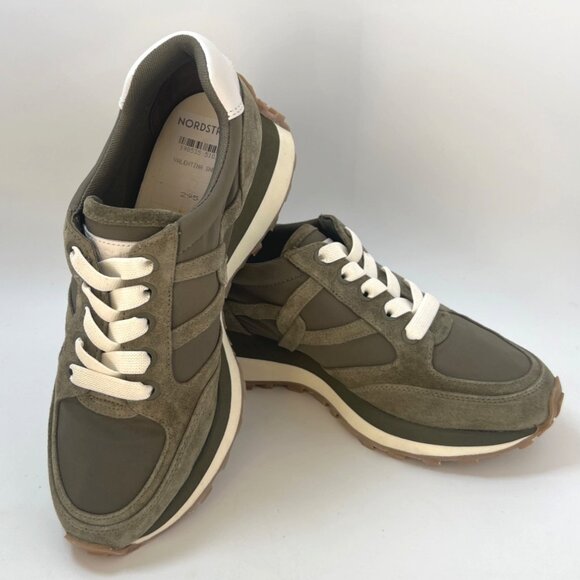 Veronica Beard Valentina Army Green Sneakers Women Size 6.5 - Picture 3 of 13